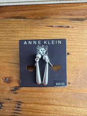 Anne Klein Silver Clip-On Teardrop Earrings